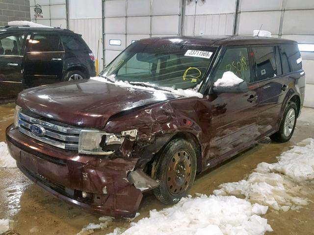 2FMGK5BC0BBD17545 - 2011 FORD FLEX SE MAROON photo 2