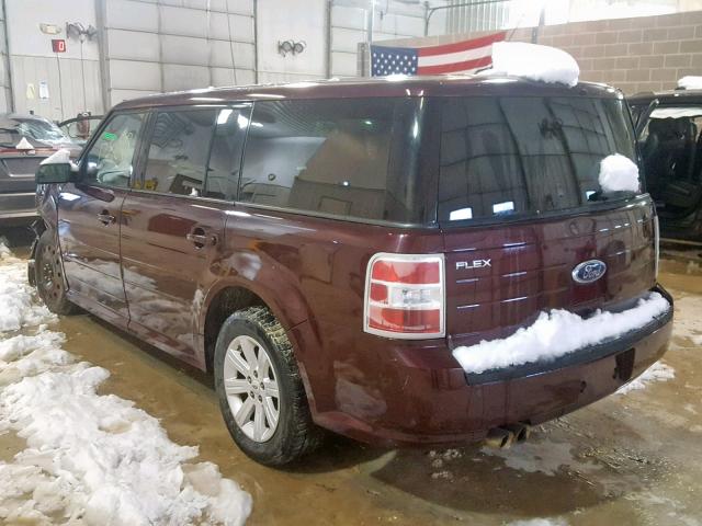 2FMGK5BC0BBD17545 - 2011 FORD FLEX SE MAROON photo 3