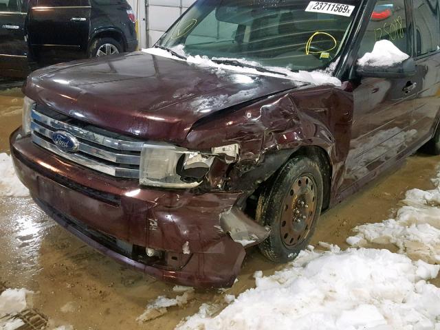 2FMGK5BC0BBD17545 - 2011 FORD FLEX SE MAROON photo 9