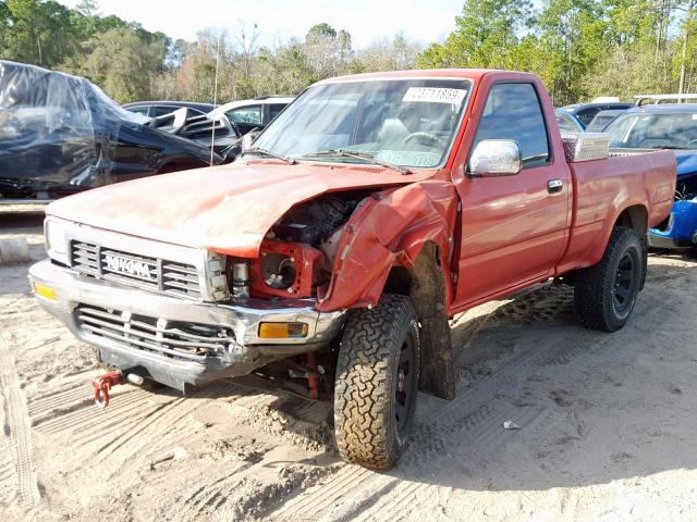 JT4RN01PXM7042838 - 1991 TOYOTA PICKUP 1/2 RED photo 2