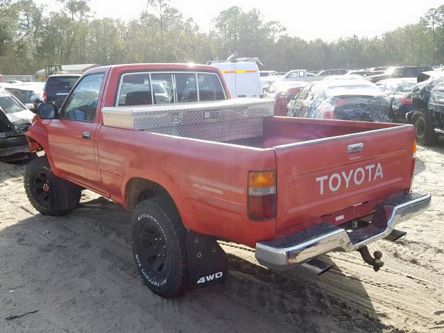 JT4RN01PXM7042838 - 1991 TOYOTA PICKUP 1/2 RED photo 3