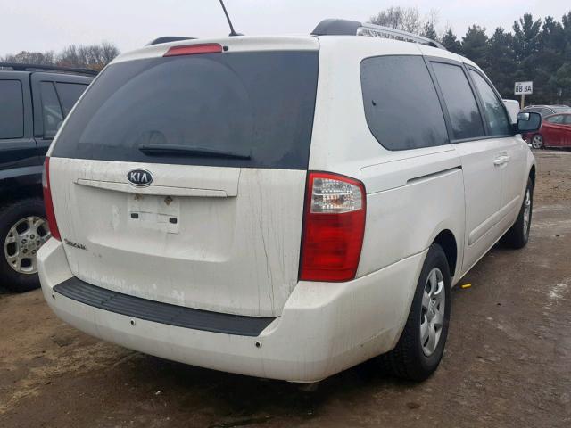 KNDMG4C34A6345220 - 2010 KIA SEDONA LX WHITE photo 4