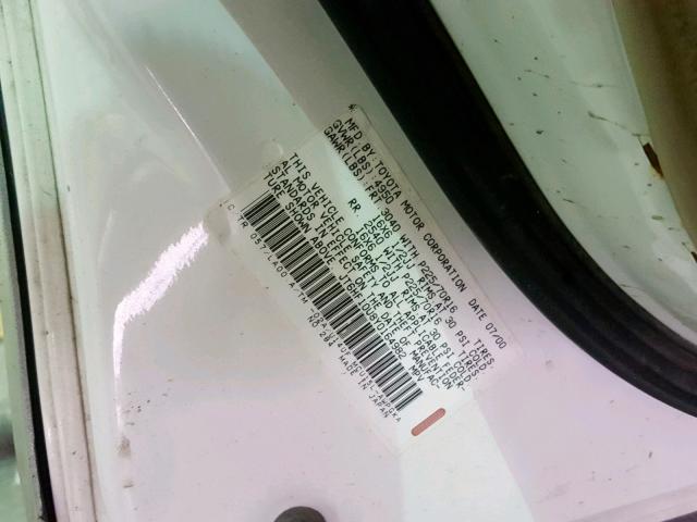 JT6HF10U8Y0164982 - 2000 LEXUS RX 300 WHITE photo 10