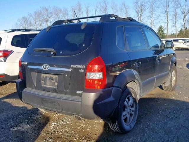 KM8JN72D67U490313 - 2007 HYUNDAI TUCSON SE BLACK photo 4