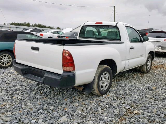 5TENX22N57Z366195 - 2007 TOYOTA TACOMA WHITE photo 4