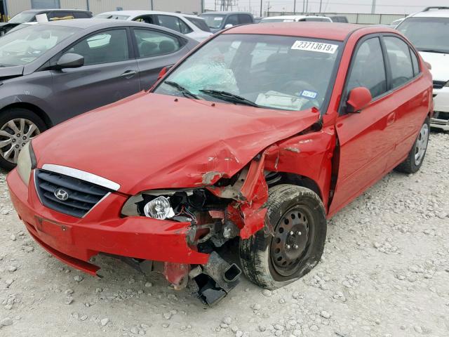 KMHDN46D15U178449 - 2005 HYUNDAI ELANTRA GL RED photo 2