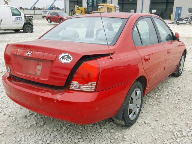 KMHDN46D15U178449 - 2005 HYUNDAI ELANTRA GL RED photo 4