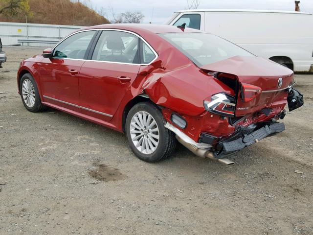 1VWBT7A36HC043685 - 2017 VOLKSWAGEN PASSAT SE MAROON photo 3