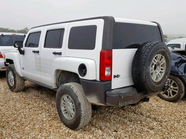 5GTEN13E788182497 - 2008 HUMMER H3 WHITE photo 3