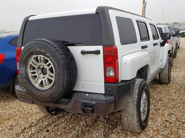 5GTEN13E788182497 - 2008 HUMMER H3 WHITE photo 4