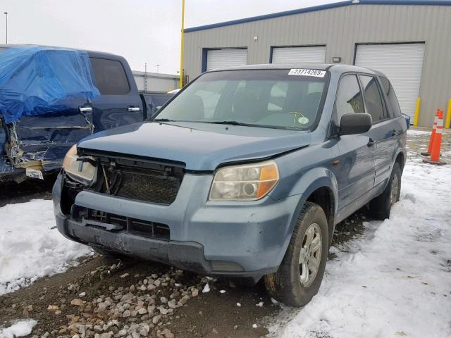 2HKYF18157H525539 - 2007 HONDA PILOT LX TEAL photo 2