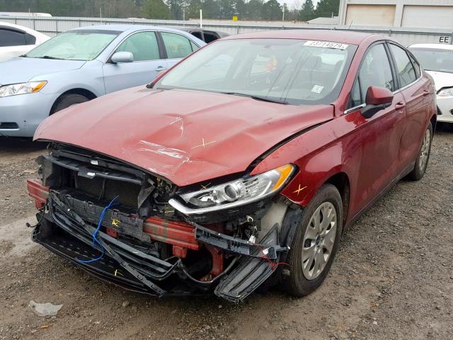3FA6P0G70ER350119 - 2014 FORD FUSION S RED photo 2
