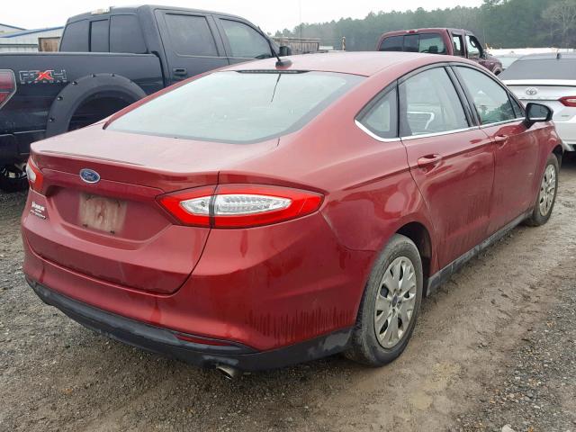 3FA6P0G70ER350119 - 2014 FORD FUSION S RED photo 4