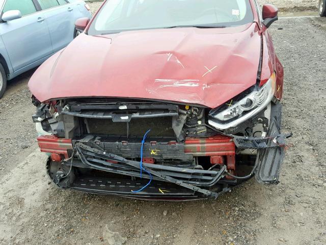 3FA6P0G70ER350119 - 2014 FORD FUSION S RED photo 7