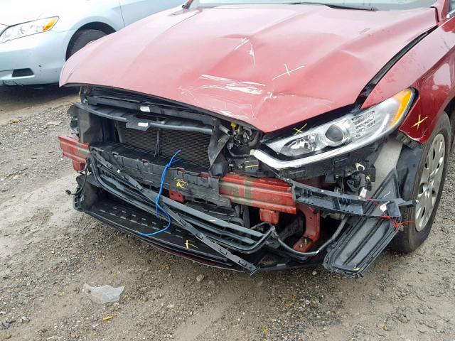 3FA6P0G70ER350119 - 2014 FORD FUSION S RED photo 9