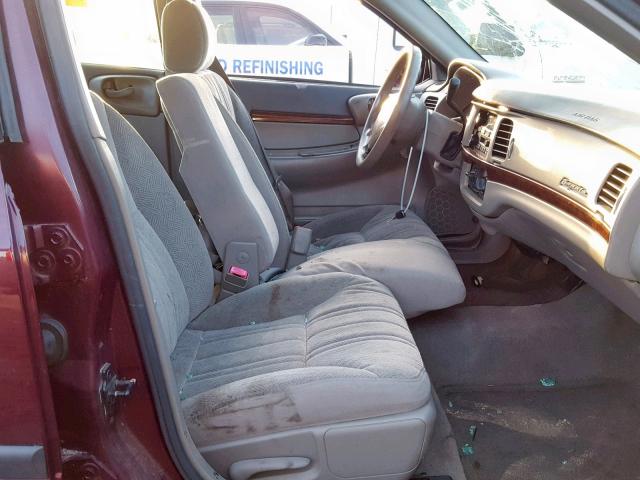 2G1WF52E449214007 - 2004 CHEVROLET IMPALA BURGUNDY photo 5