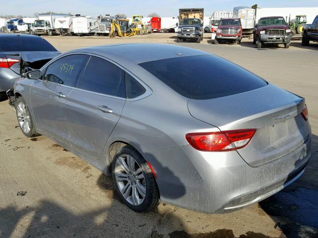 1C3CCCABXFN582517 - 2015 CHRYSLER 200 LIMITE SILVER photo 3