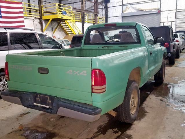 1B7GG26X7YS687262 - 2000 DODGE DAKOTA GREEN photo 4