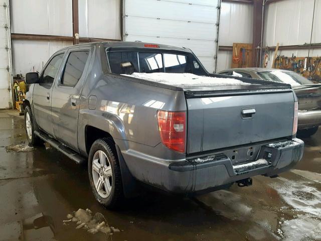 2HJYK16509H003457 - 2009 HONDA RIDGELINE GRAY photo 3