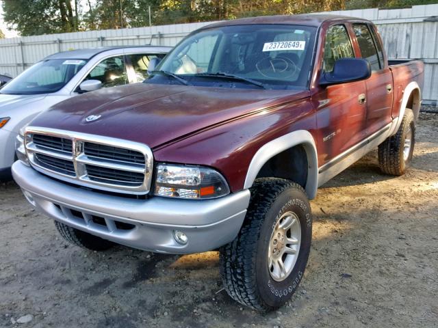 1B7HG48N32S666301 - 2002 DODGE DAKOTA QUA BURGUNDY photo 2