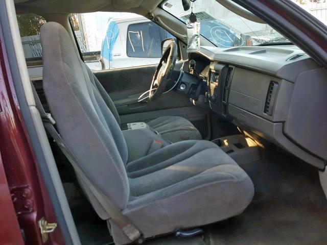 1B7HG48N32S666301 - 2002 DODGE DAKOTA QUA BURGUNDY photo 5