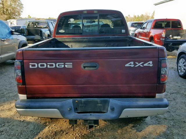 1B7HG48N32S666301 - 2002 DODGE DAKOTA QUA BURGUNDY photo 9