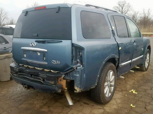 5N3ZA0NE3AN900536 - 2010 INFINITI QX56 BLUE photo 4