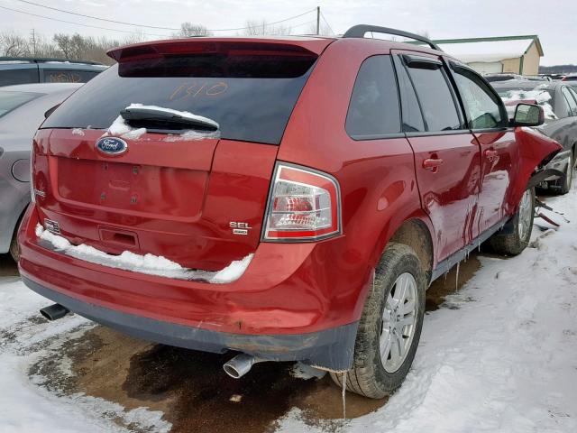 2FMDK48C28BB21524 - 2008 FORD EDGE SEL MAROON photo 4