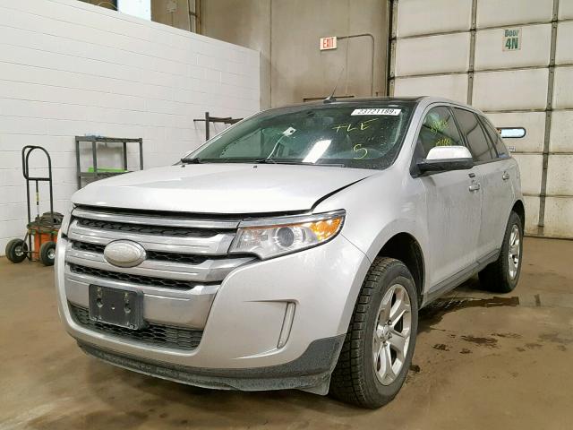 2FMDK3JC1BBB38908 - 2011 FORD EDGE SEL SILVER photo 2