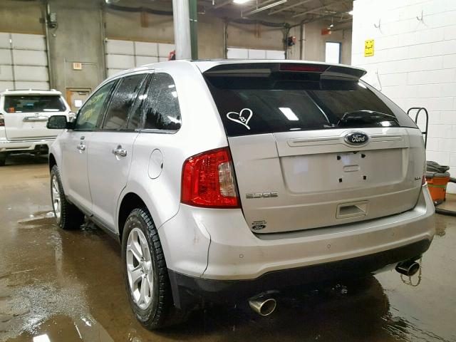 2FMDK3JC1BBB38908 - 2011 FORD EDGE SEL SILVER photo 3