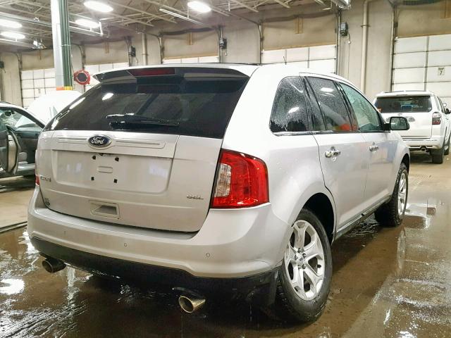 2FMDK3JC1BBB38908 - 2011 FORD EDGE SEL SILVER photo 4