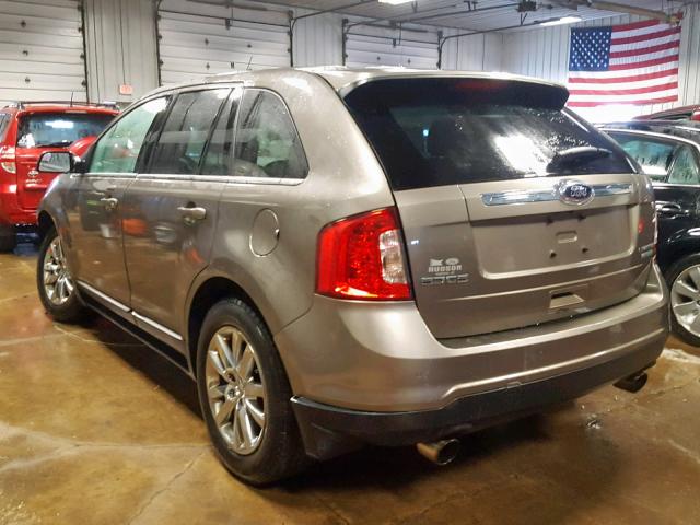 2FMDK3K97DBB21889 - 2013 FORD EDGE LIMIT BROWN photo 3