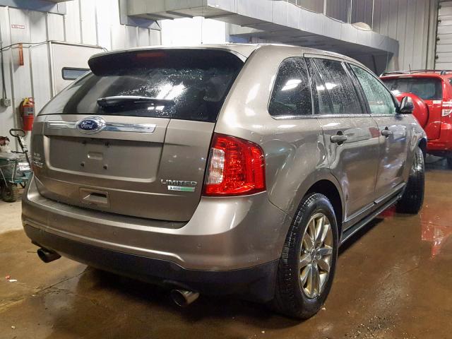 2FMDK3K97DBB21889 - 2013 FORD EDGE LIMIT BROWN photo 4