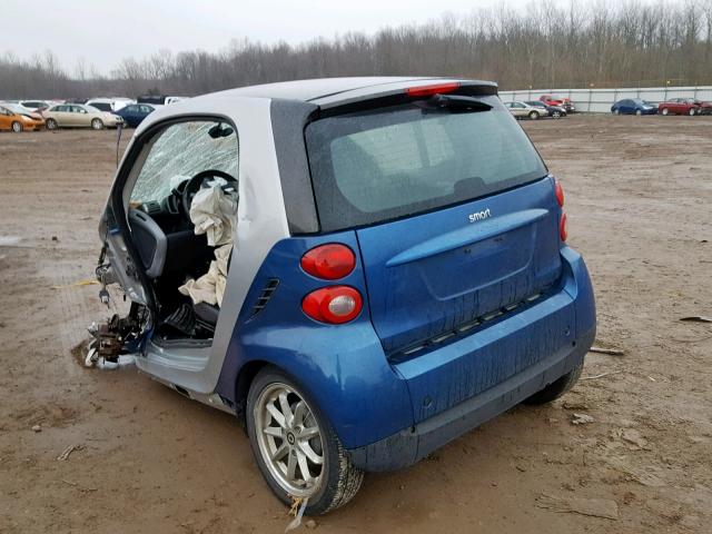 WMEEJ31X39K248312 - 2009 SMART FORTWO PUR BLUE photo 3