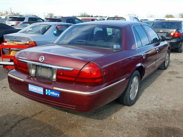 2MEFM75W24X685595 - 2004 MERCURY GRAND MARQ MAROON photo 4