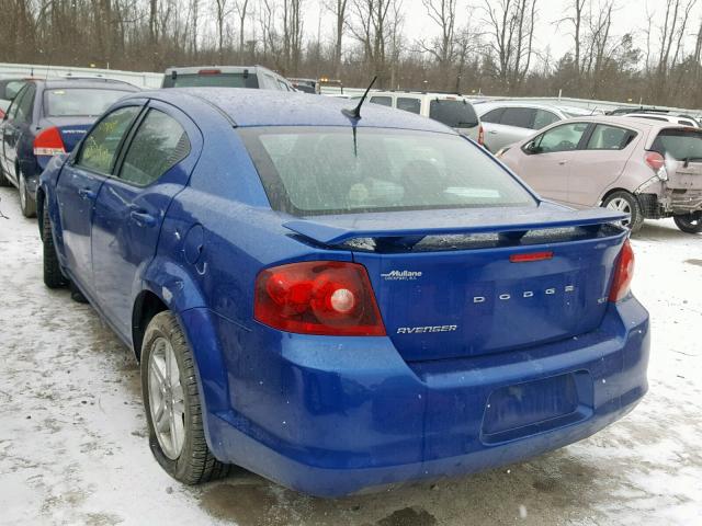 1C3CDZCB9DN572717 - 2013 DODGE AVENGER SX BLUE photo 3