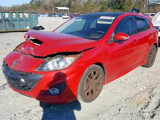 JM1BL1H35A1176624 - 2010 MAZDA SPEED 3 RED photo 2