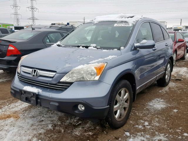 JHLRE48767C043626 - 2007 HONDA CR-V EXL BLUE photo 2