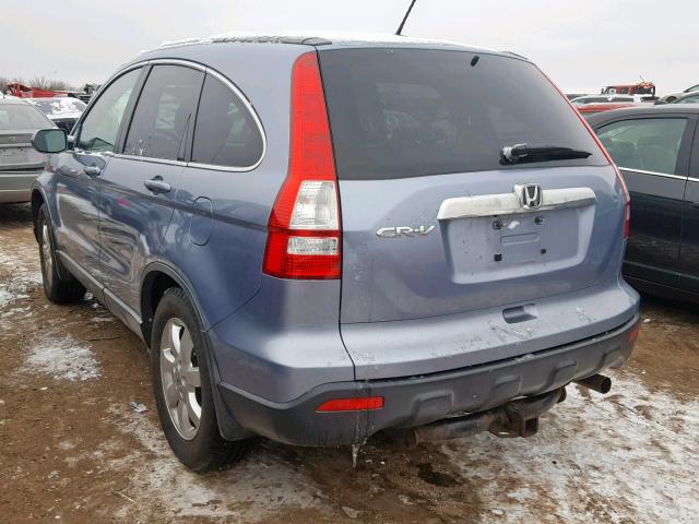 JHLRE48767C043626 - 2007 HONDA CR-V EXL BLUE photo 3