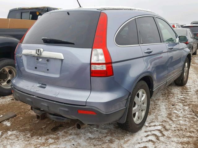 JHLRE48767C043626 - 2007 HONDA CR-V EXL BLUE photo 4