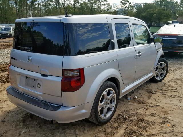 5J6YH189X7L010476 - 2007 HONDA ELEMENT SC SILVER photo 4