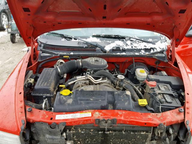 1D7HG12X93S375026 - 2003 DODGE DAKOTA SXT RED photo 7