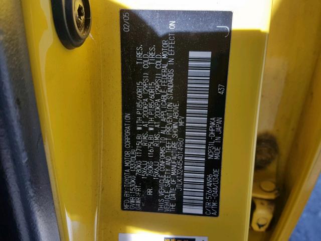 JTLKT324454014960 - 2005 TOYOTA SCION XB 黄色 照片 10