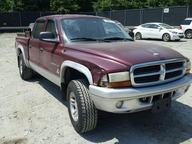 1B7HG48N62S537811 - 2002 DODGE DAKOTA QUA BURGUNDY photo 1