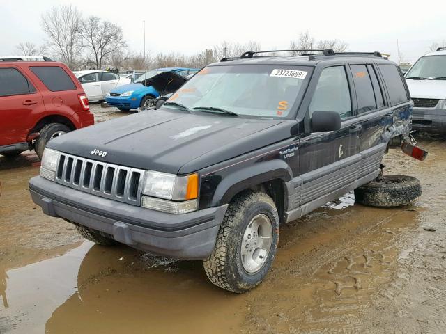 1J4GZ58S4SC780233 - 1995 JEEP GRAND CHER BLACK photo 2