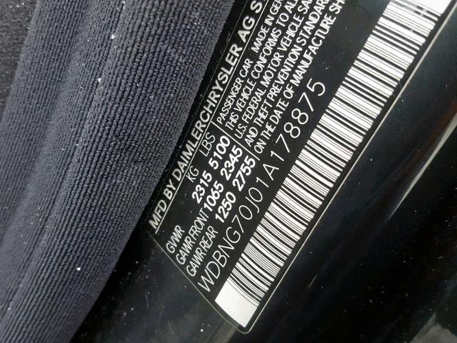 WDBNG70J01A178875 - 2001 MERCEDES-BENZ S 430 CHARCOAL photo 10