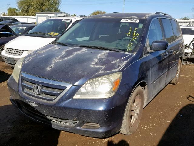 5FNRL38425B105221 - 2005 HONDA ODYSSEY EX BLUE photo 1