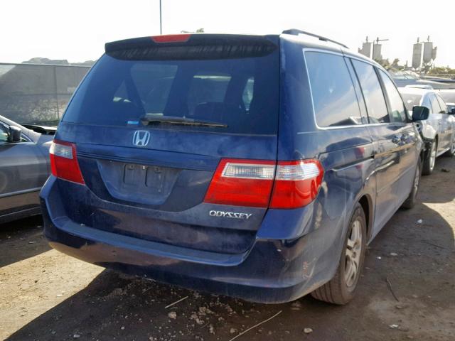 5FNRL38425B105221 - 2005 HONDA ODYSSEY EX BLUE photo 4