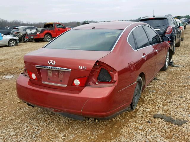 JNKAY01E26M100849 - 2006 INFINITI M35 BASE MAROON photo 4