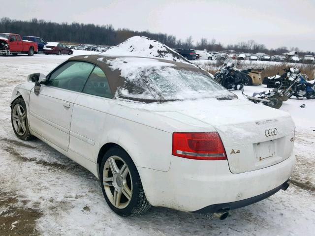 WAUDF48H27K020053 - 2007 AUDI A4 2.0T CA WHITE photo 3